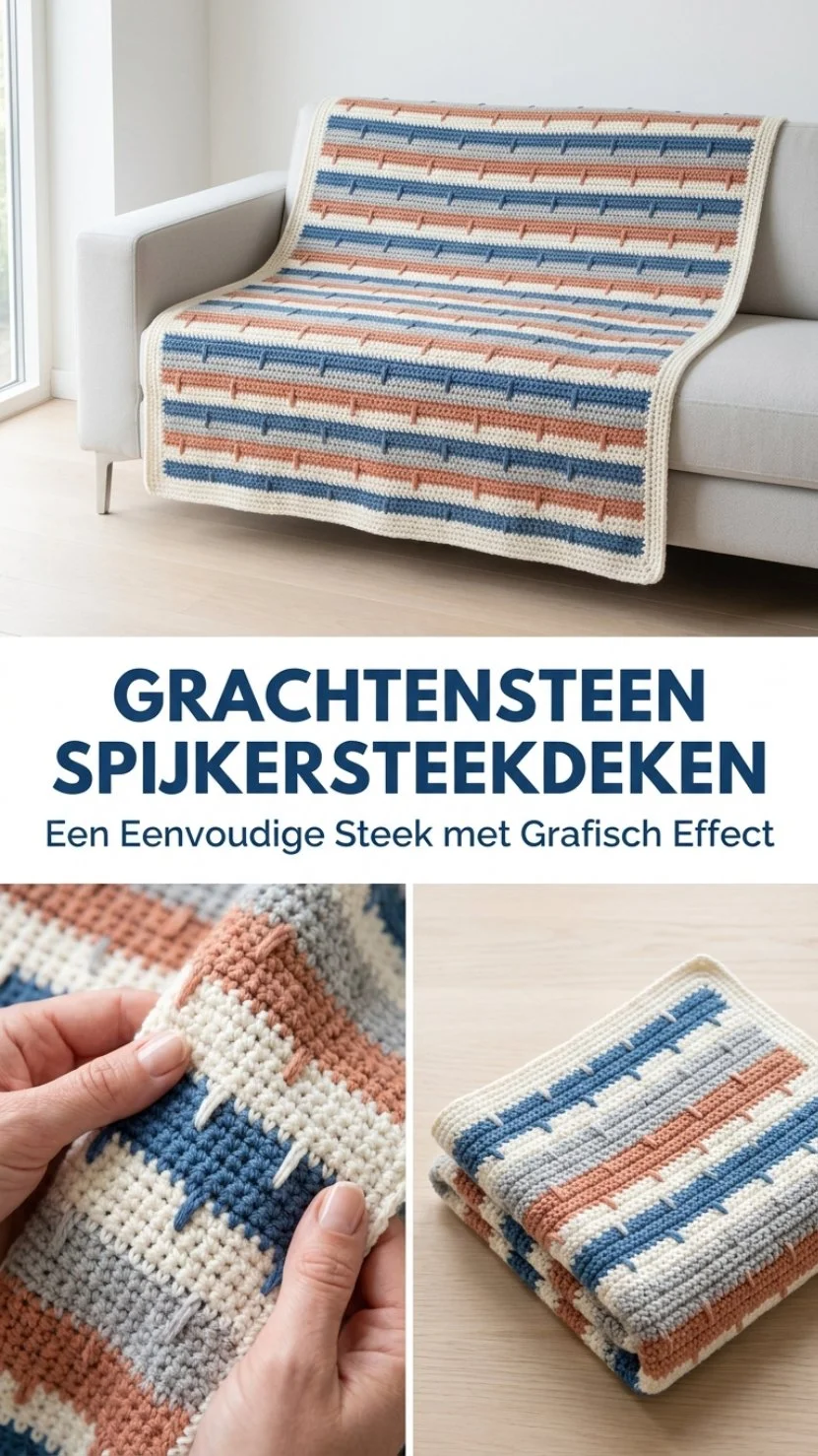Grachtensteen spijkersteekdeken voor een stijlvolle en warme uitstraling.