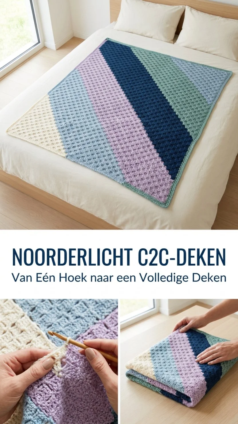 Noorderlicht C2C kleurverloopdeken met een uniek kleurverloop voor elke ruimte.