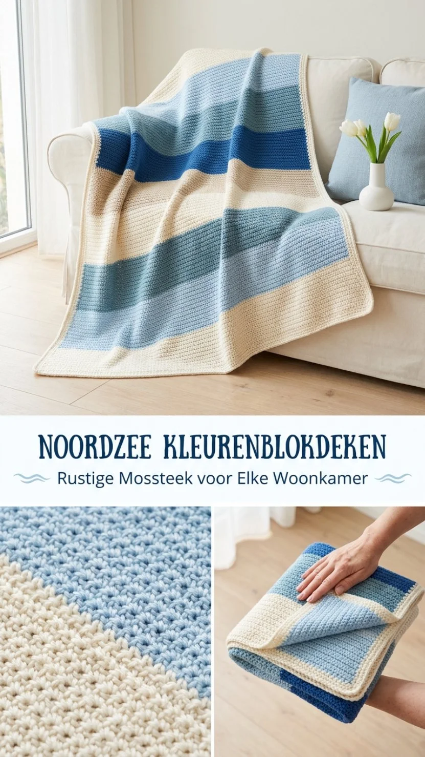 Noordzee Kleurenblokdeken met kleurrijke blokken voor decoratie en comfort