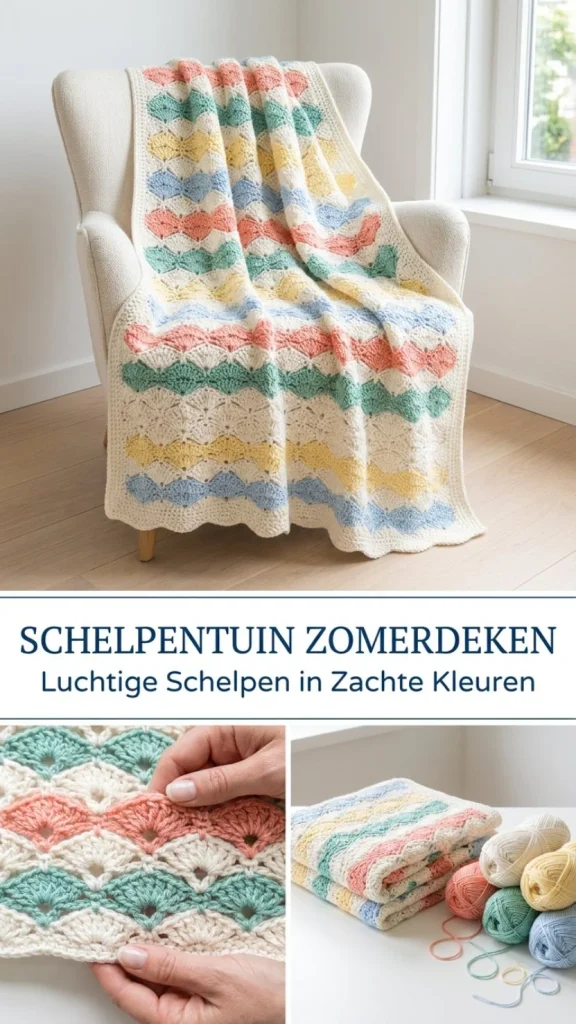 Schelpentuin Zomerdeken met diverse schelpen en groene planten