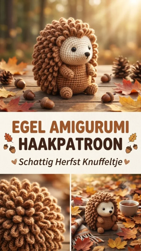 Egel Amigurumi - Schattig herfst knuffeltje gehaakt
