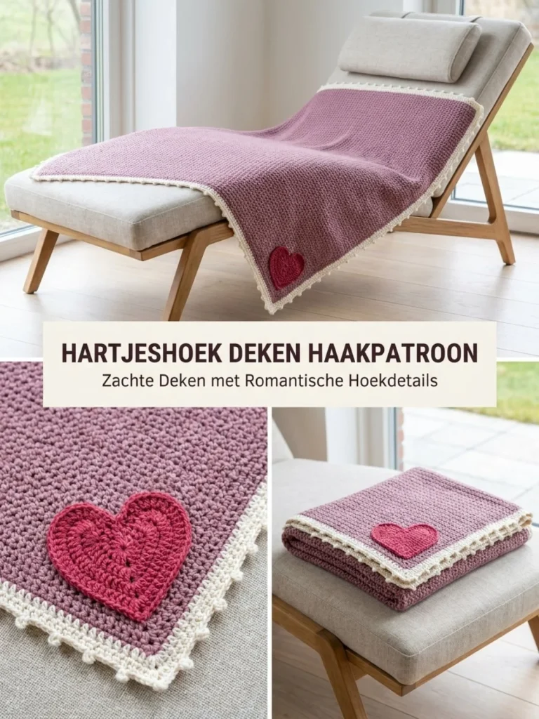 Hartjeshoek Deken haakpatroon creatie met kleurrijke motifs