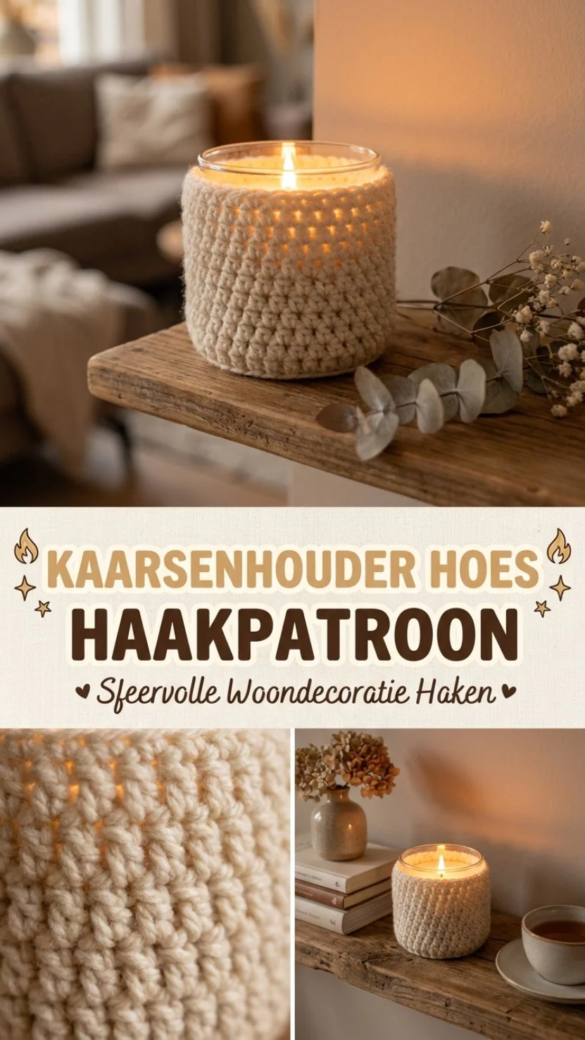 Sfeervolle kaarsenhouder hoes haken voor decoratieve wooninrichting.