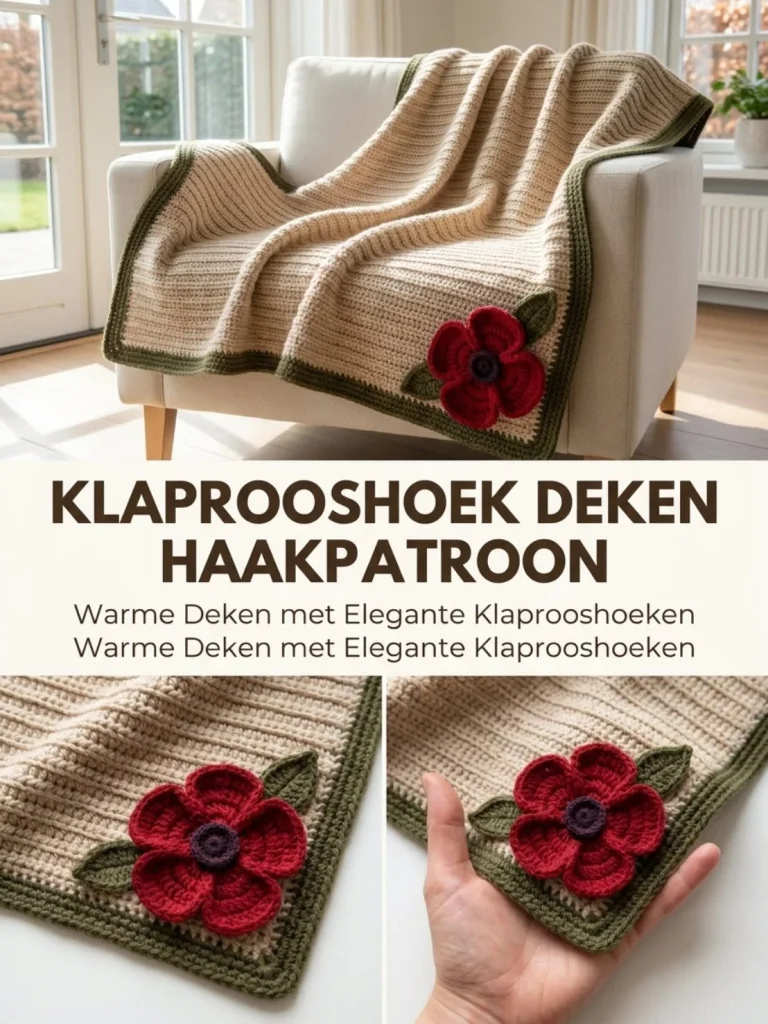 Klaprooshoek Deken haakpatroon voorbeeld