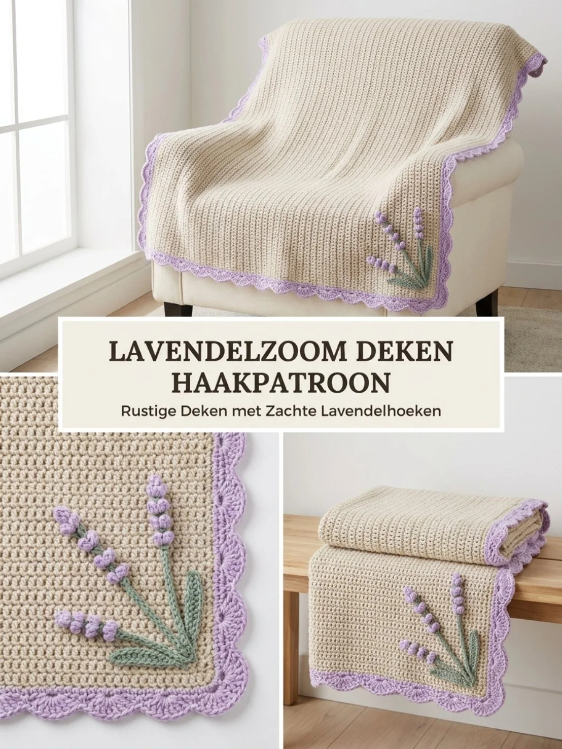 Lavendelzoom Deken Haakpatroon - kleurrijke gehaakte deken met lavendelprint