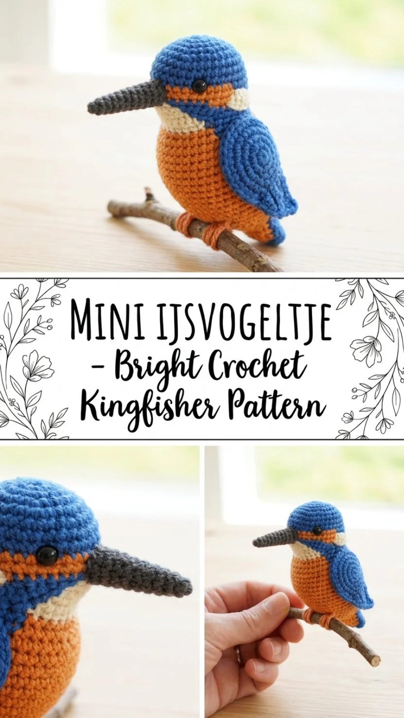 Mini IJsvogeltje, een kleurrijke miniatuur van deze prachtige vogel.