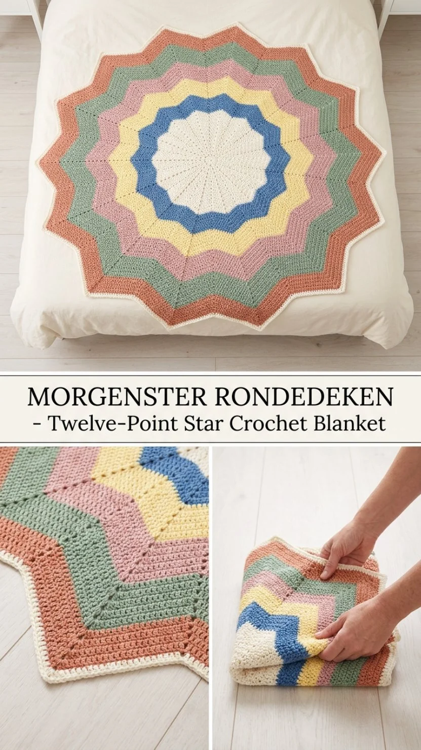 Morgenster Rondedeken in levendige kleuren, ideaal voor elke inrichting.