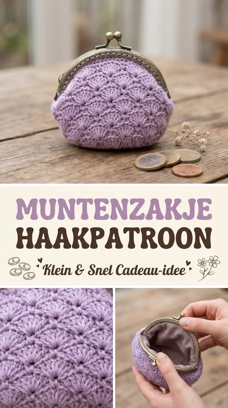 Haakpatroon voor een klein muntenzakje als cadeau-idee