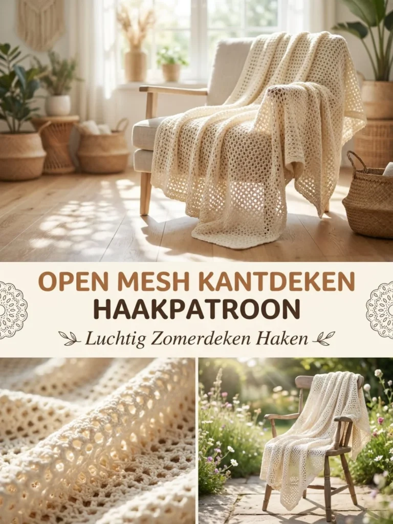 Open Mesh Kantdeken Haken in een luchtig zomerpatroon voor een trendy interieur