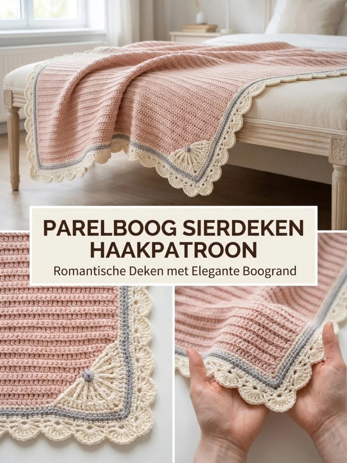 Parelboog Sierdeken haakpatroon voor unieke haakprojecten.