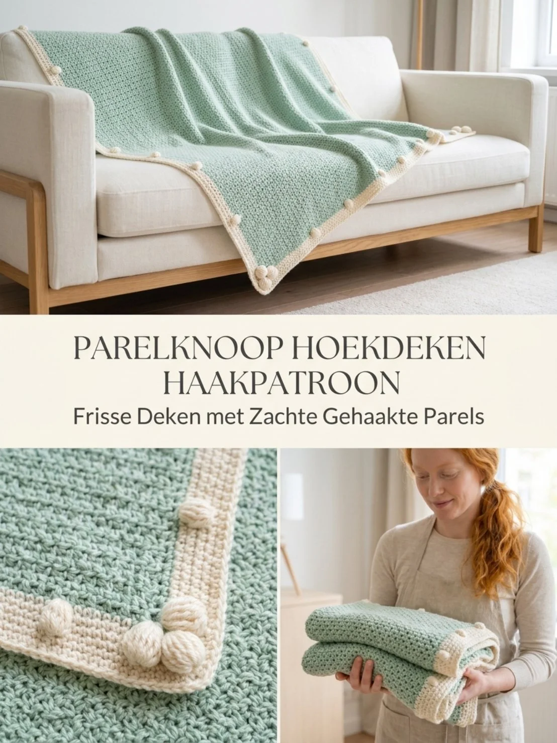 Haakpatroon van de Parelknoop Hoekdeken voor creatievelingen