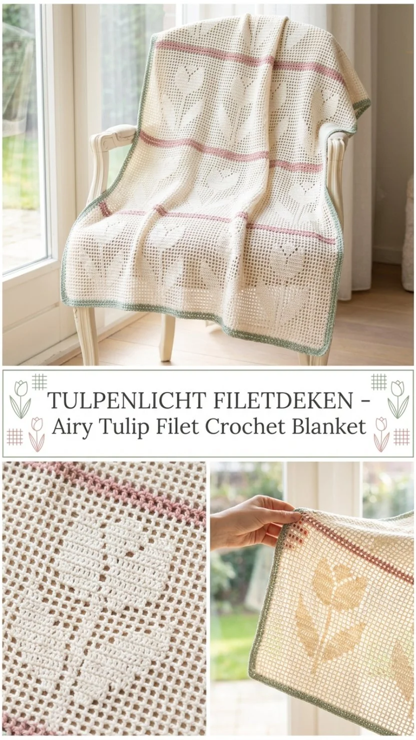 Tulpenlicht Filetdeken voor stijlvolle interieurs
