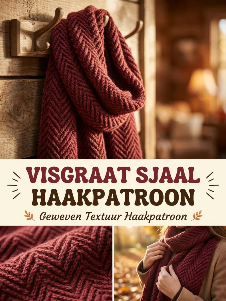Visgraat Sjaal met geweven textuurpatroon voor stijlvolle accessoires