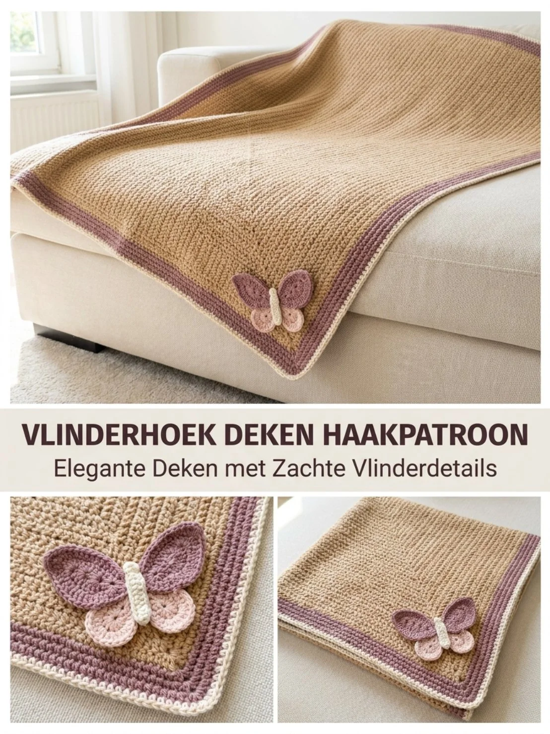 Vlinderhoek deken haakpatroon voor haakprojecten