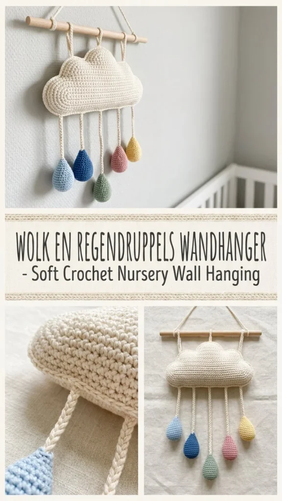 Wolk en Regendruppels Wandhanger voor een decoratieve stijl