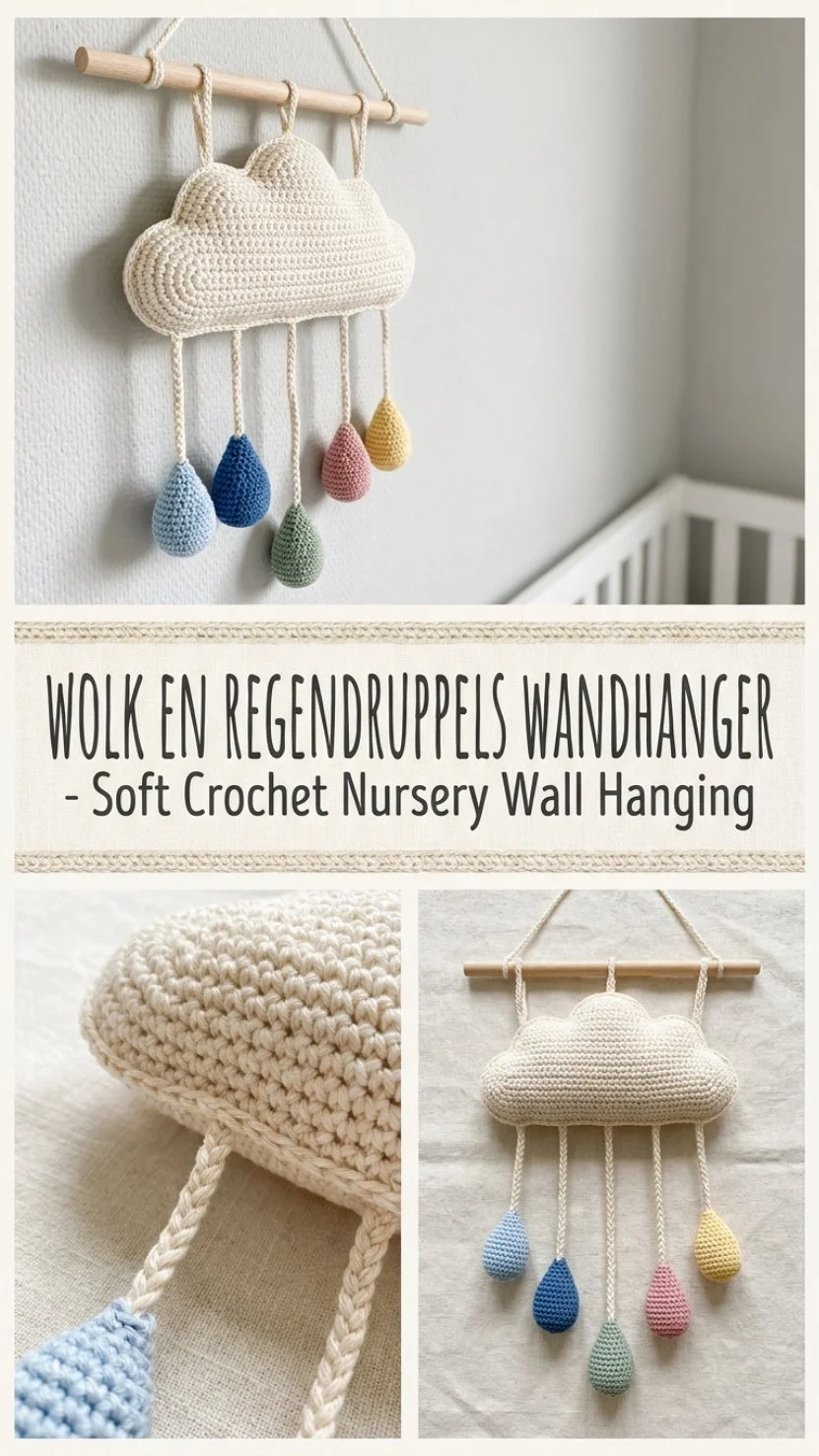 Wolk en Regendruppels Wandhanger voor een decoratieve stijl
