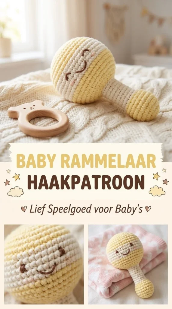 Baby rammelaar knuffel haken als lief baby speelgoed voor schattige kleintjes