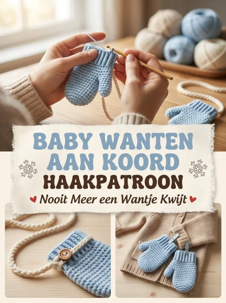 Baby wanten aan koord haken voor het nooit meer kwijtraken van wantjes