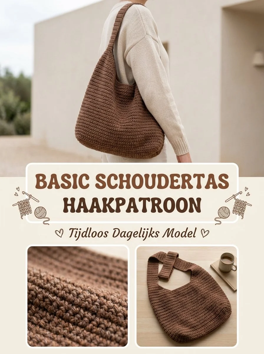 Tijdloze basic schoudertas haken voor dagelijks gebruik