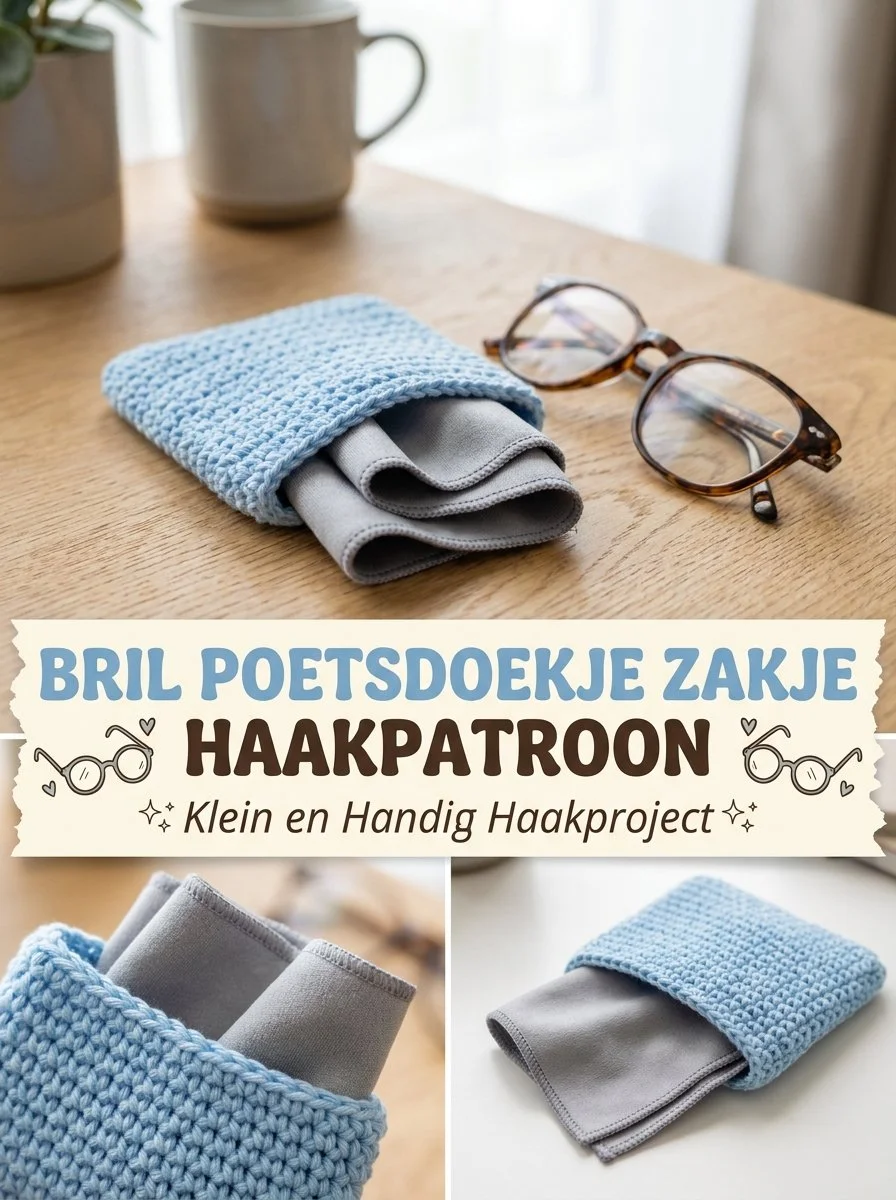 Klein en handig poetsdoekje voor brillen met zakje voor onderweg