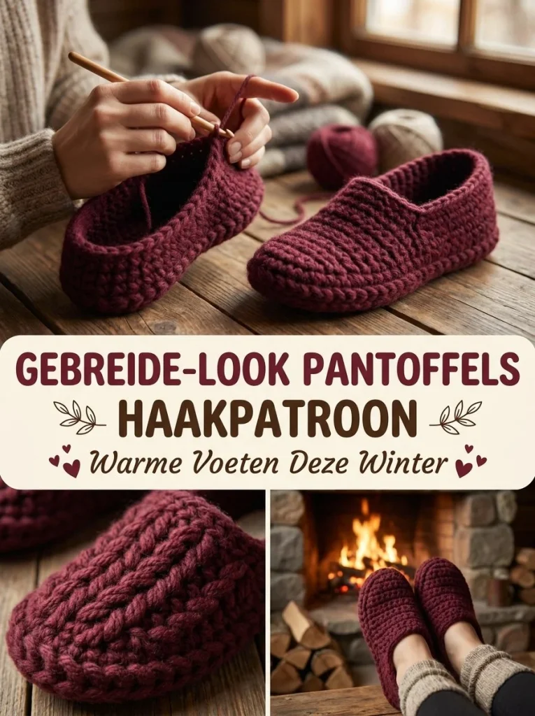 Comfortabele gebreide-look pantoffels haken voor warme voeten deze winter