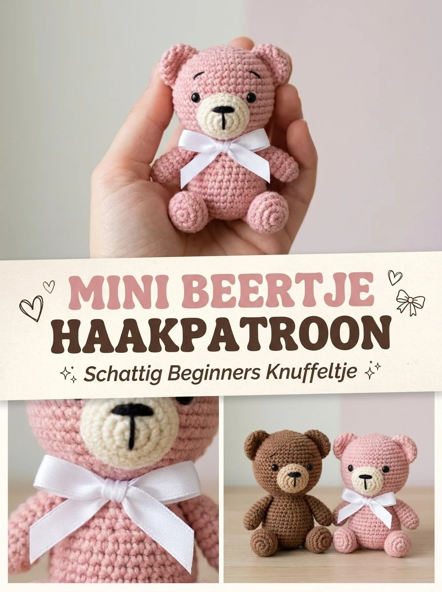 Mini beertje amigurumi haken voor beginners knuffeltje