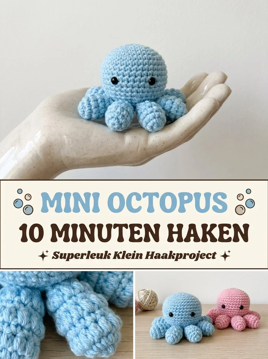 Schattige mini octopus amigurumi gemaakt in 10 minuten