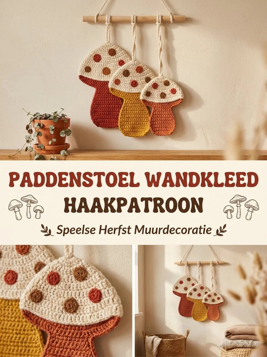 Paddenstoel wandkleed haken herfst muurdecoratie voor sfeervolle kamers