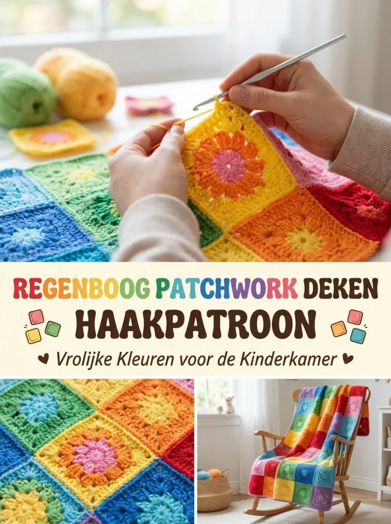 Regenboog Patchwork Babydeken voor een vrolijke kinder kamer