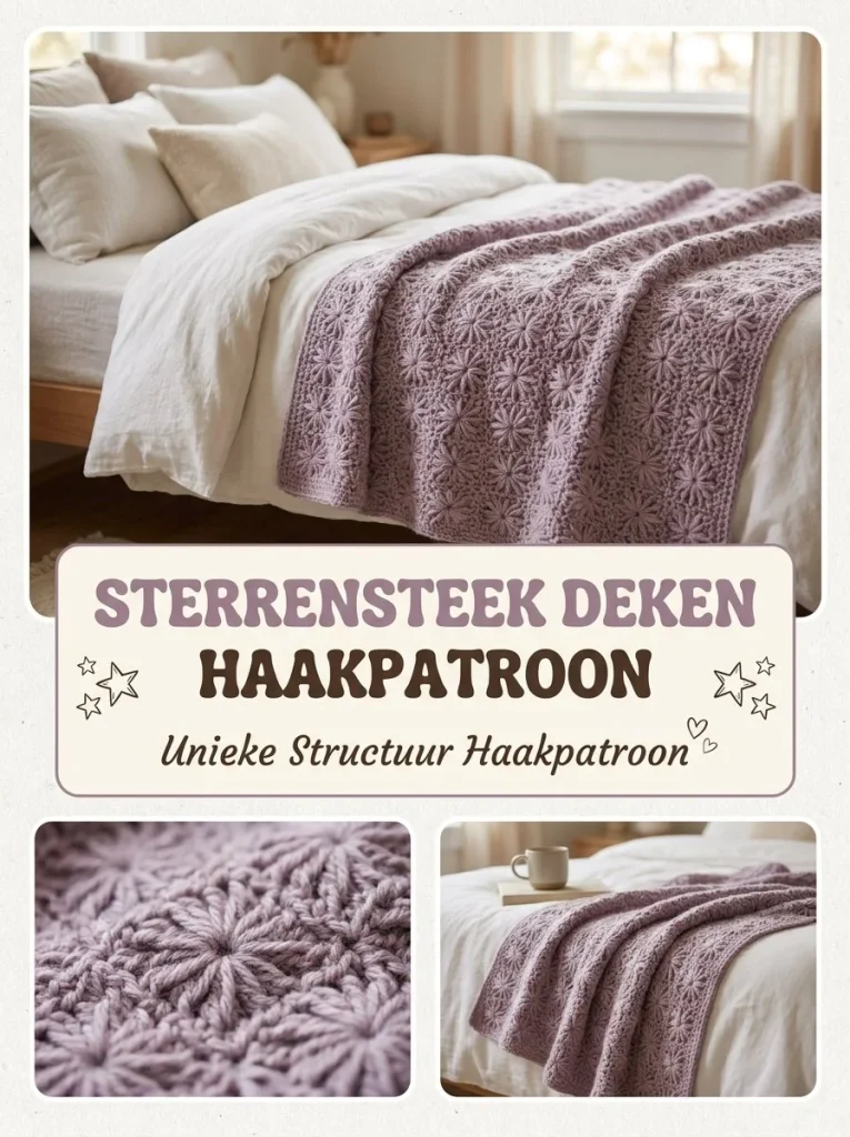 Sterrensteek Deken Haken met unieke structuur en haakpatroon