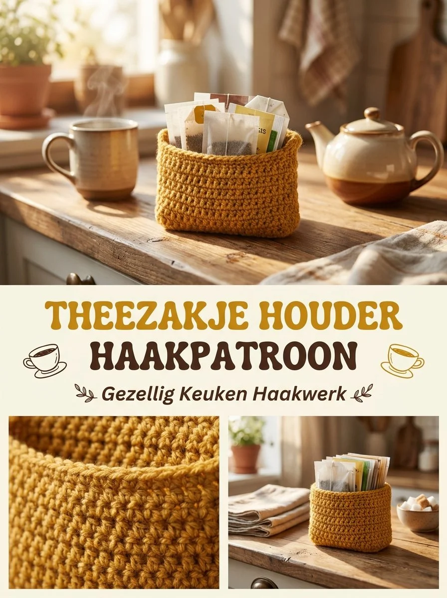 Theezakje houder haken voor gezellig keuken haakwerk