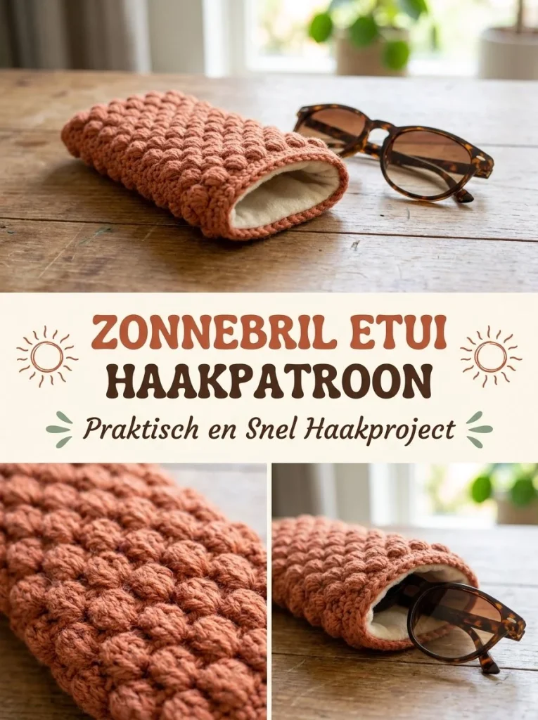 Handgemaakte zonnebril etui met haakproject voor dagelijkse bescherming